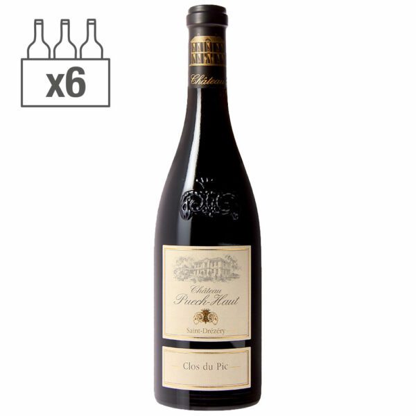 Carton de 6 bouteilles 75cl de Puech-Haut Clos du pic rouge