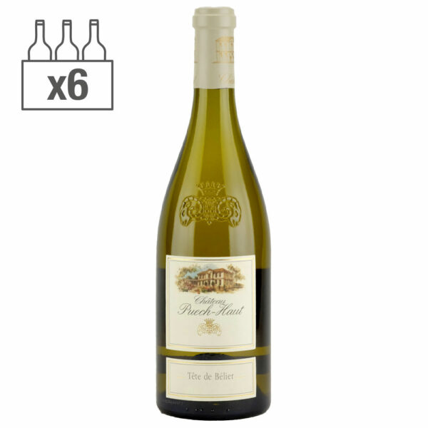 Carton de 6 bouteilles 75cl de Puech-Haut Tête de Bélier blanc