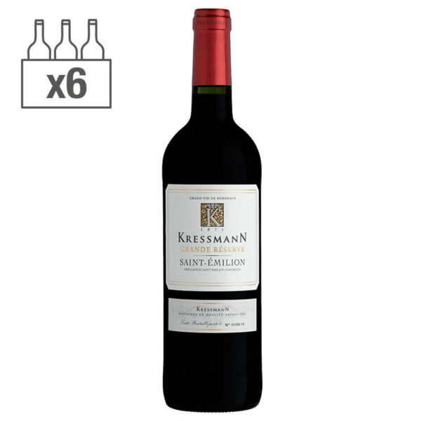 Carton de 6 bouteilles 75cl de Kressmann grande réserve Saint-Emilion