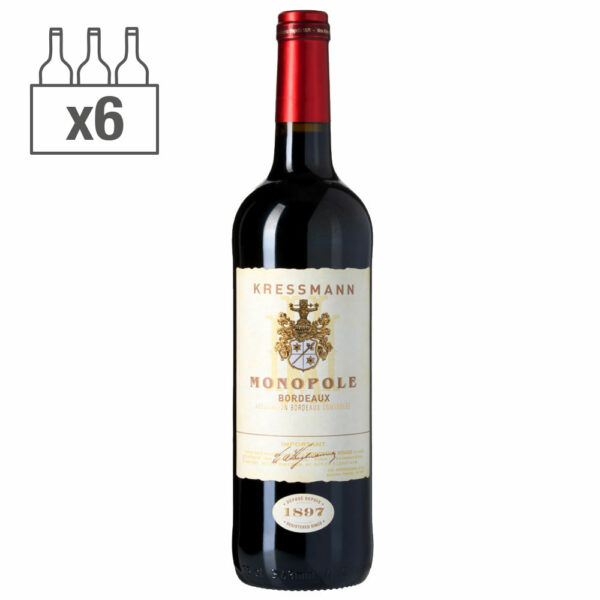 Carton de 6 bouteilles 75cl de Kressmann Monopole Rouge